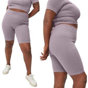 Everlane The Seamless High Rise Ribbed Biker Shorts Dusty Purple Size XS/S nwt